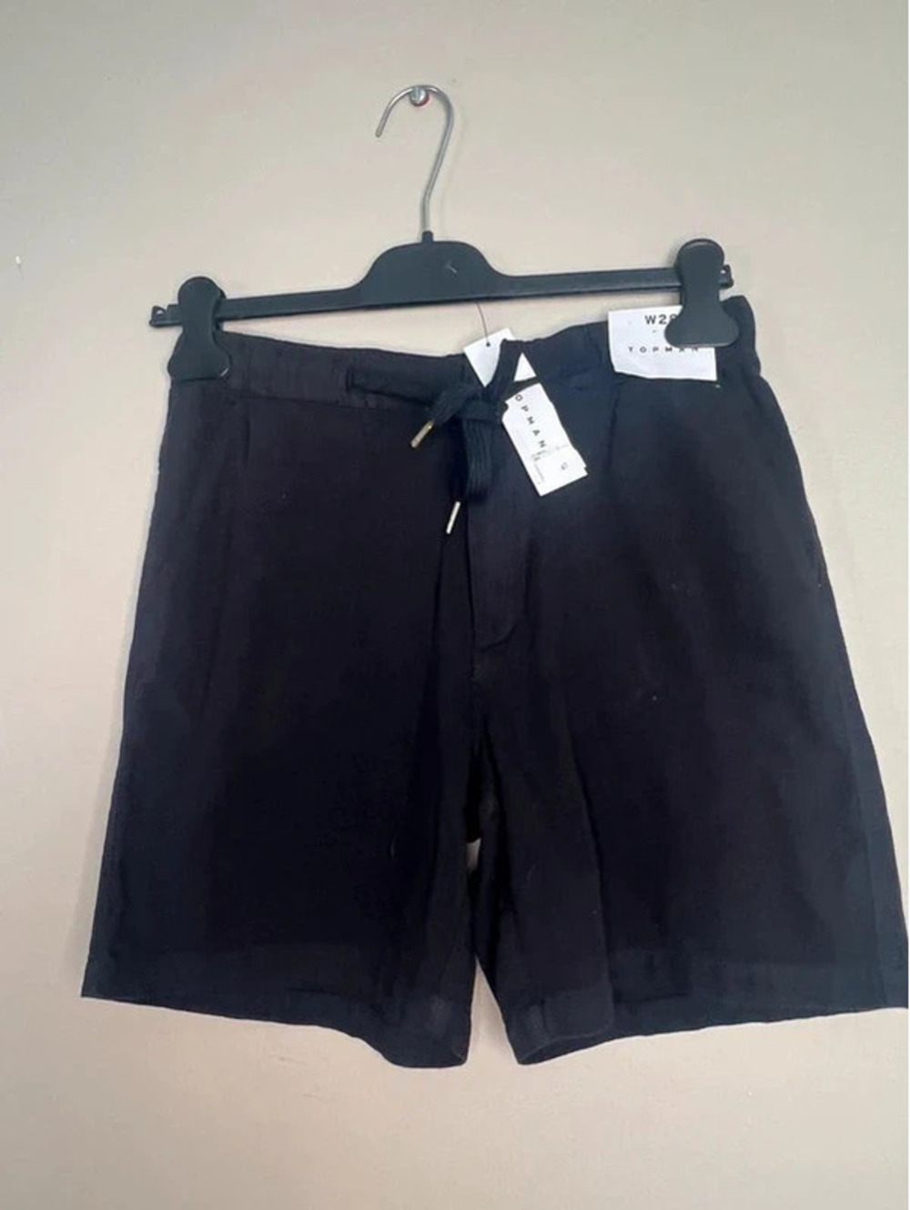 Topman Women’s Black Bermuda Shorts W28 NWT Cotton Drawstring Longline Tailored